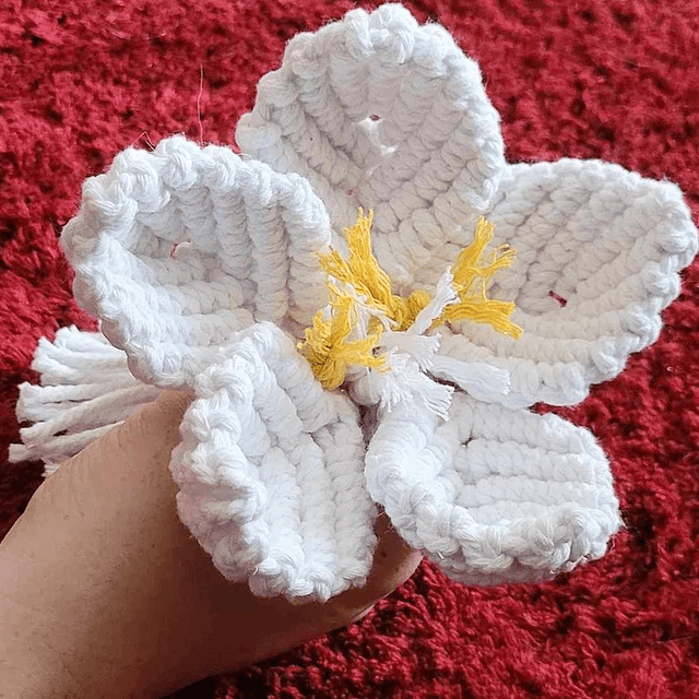 Fleur en macramé
